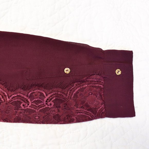 Purple Lace and Chiffon Blouse - Picture 3 of 3